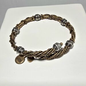 Alex & Ani Gold and Silver Twisted Cable Charm Bracelet - Women Jewelry